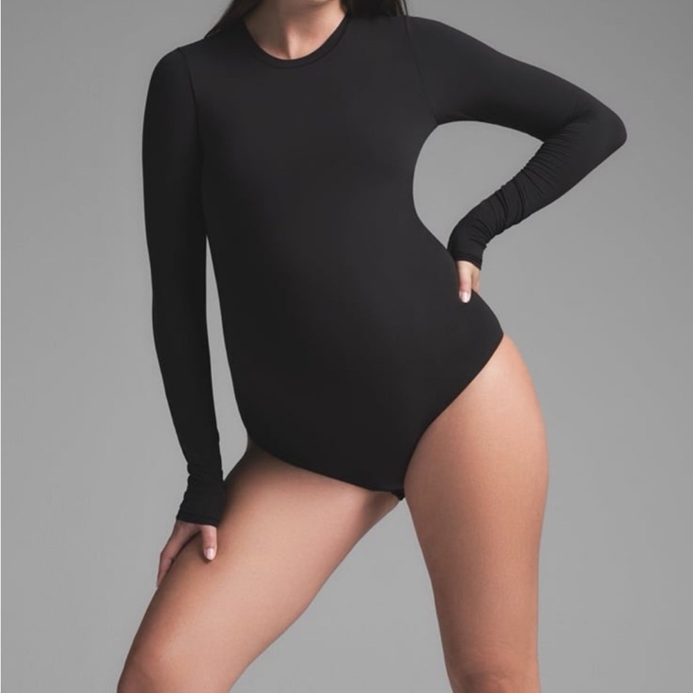 Navy blue SKIMS Long Sleeve Maternity Bodysuit